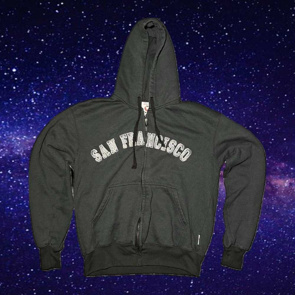 Dark Olive Green San Francisco Zip Up Hoodie